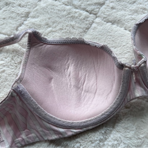 Victoria's Secret | Body By Victoria Pink & Cream Striped Lined Demi | Size 36B - Picture 9 of 10